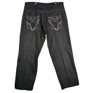 Rich Kid Jeans Black Wide Leg Mens 40x32 Baggy Denim Y2K 90s Hip Hop Streetwear
